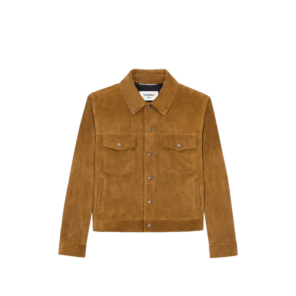 Saint Laurent Brown Jackets - Leather Jackets Men SAINT LAURENT