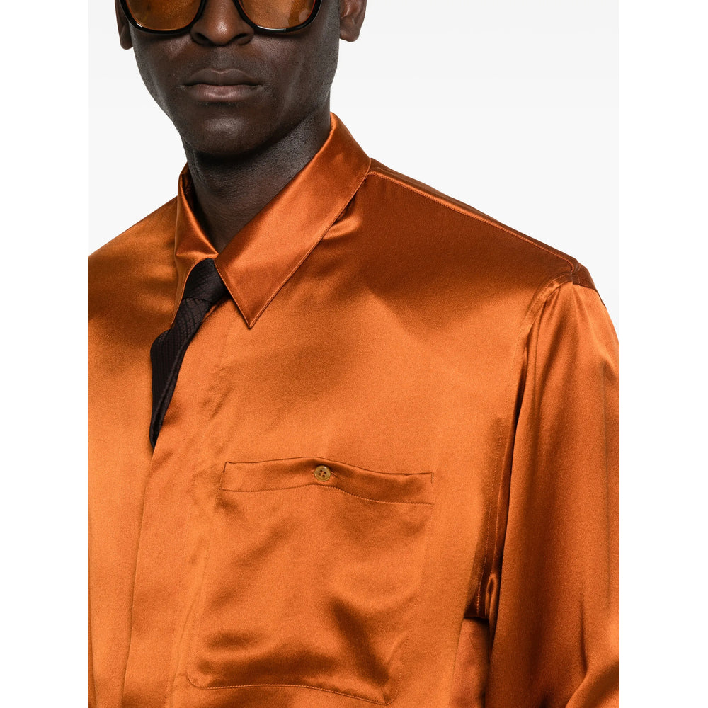 Saint Laurent Orange Shirts Men SAINT LAURENT