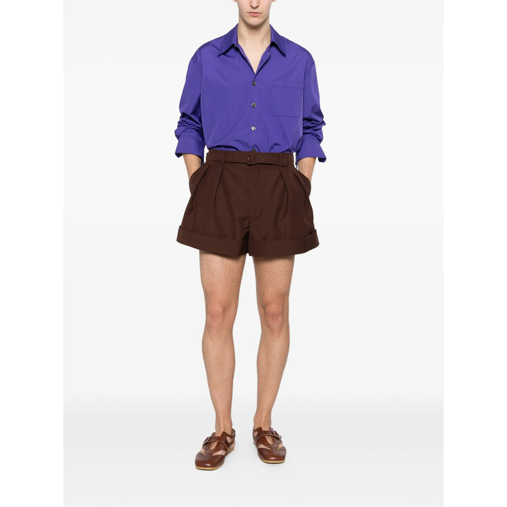 Saint Laurent Brown Shorts - Tailored Shorts Men SAINT LAURENT