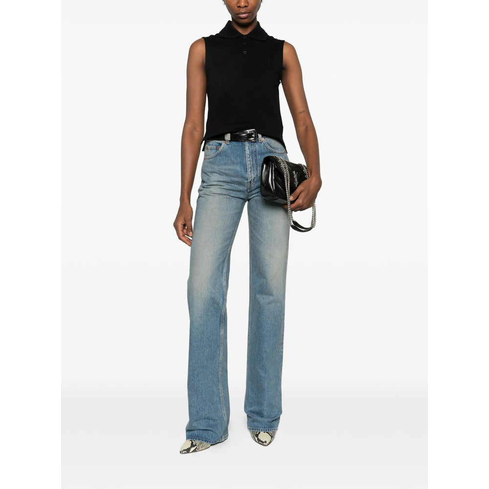 Saint Laurent Black Tops - Polo Tops Women SAINT LAURENT