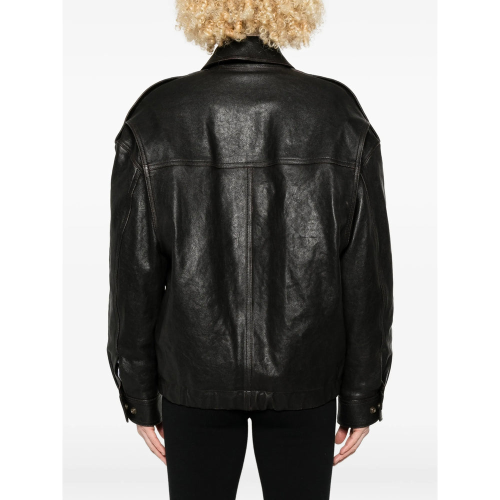 Saint Laurent Black Jackets - Leather Jackets Women SAINT LAURENT