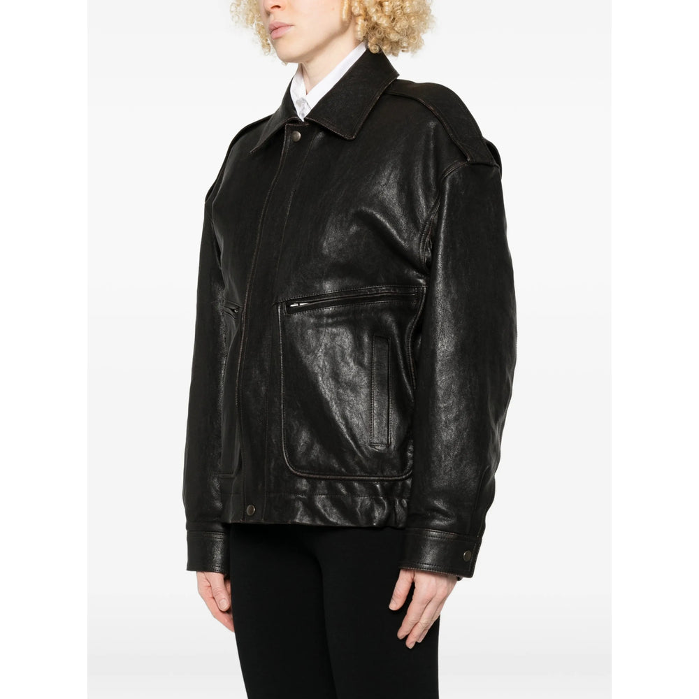 Saint Laurent Black Jackets - Leather Jackets Women SAINT LAURENT