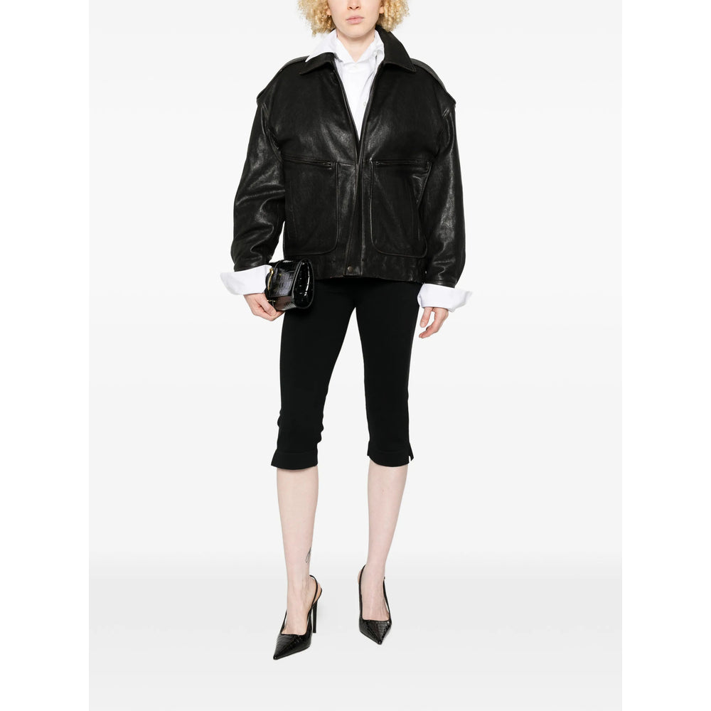 Saint Laurent Black Jackets - Leather Jackets Women SAINT LAURENT