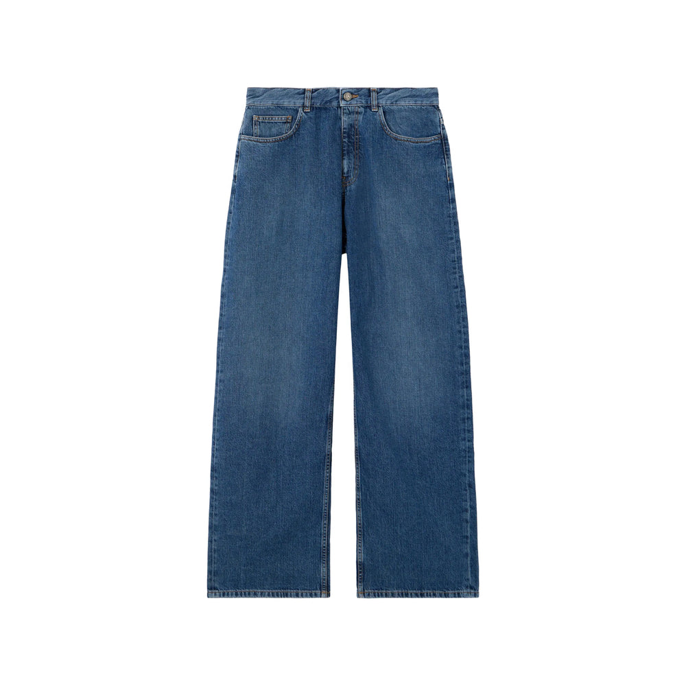 Palm Angels Blue Denim - Wide-Leg Jeans Men PALM ANGELS