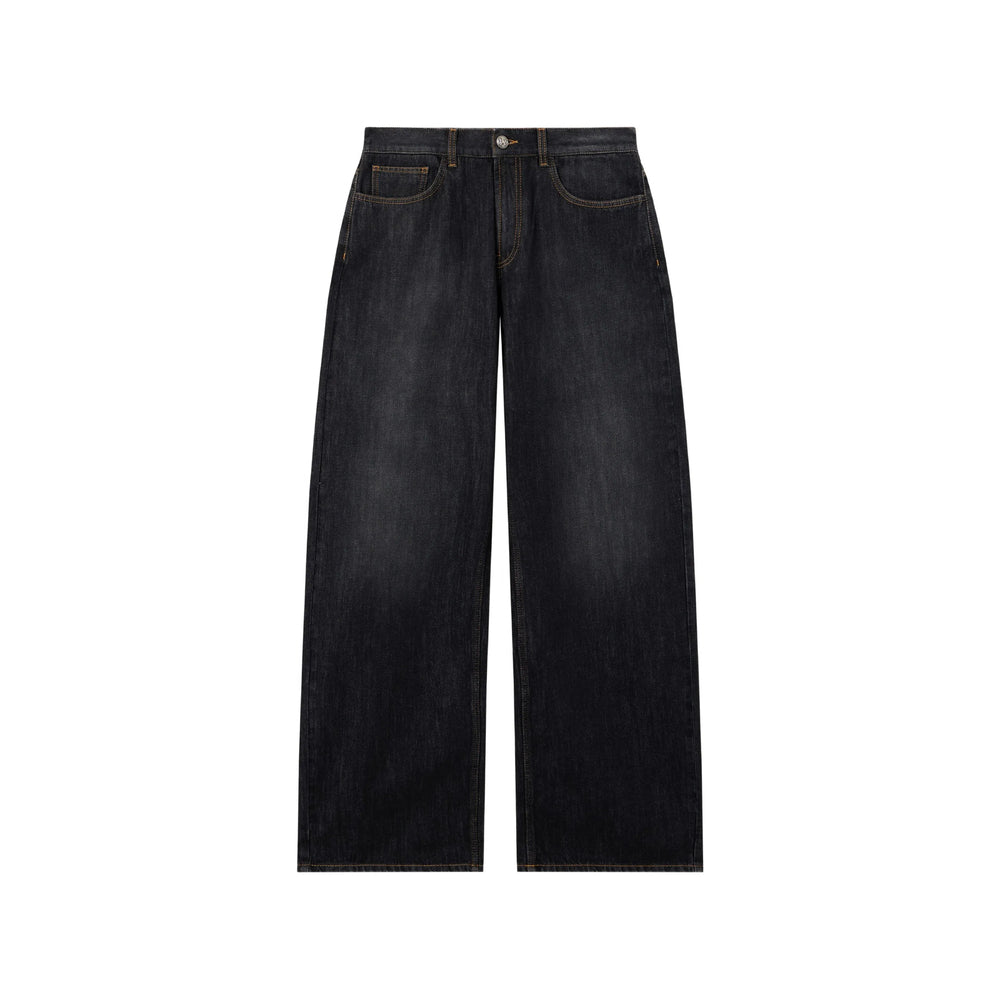 Palm Angels Grey Denim - Wide-Leg Jeans Men PALM ANGELS