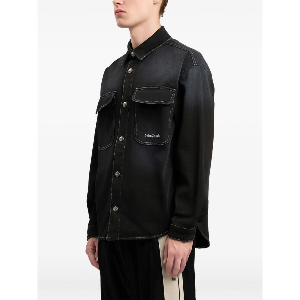 Palm Angels Black Shirts Men PALM ANGELS