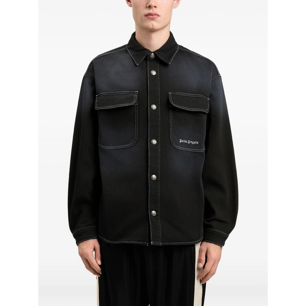 Palm Angels Black Shirts Men PALM ANGELS