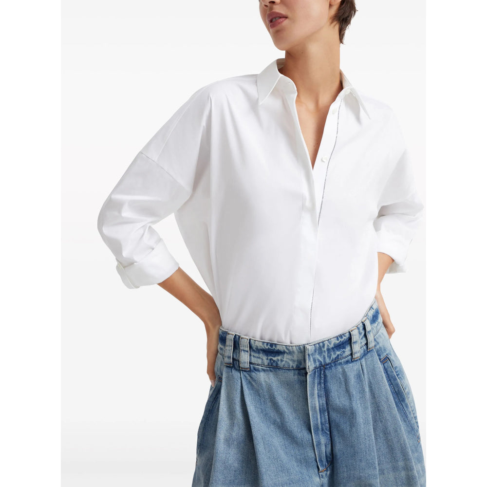 Brunello Cucinelli White Tops - Shirts Women BRUNELLO CUCINELLI