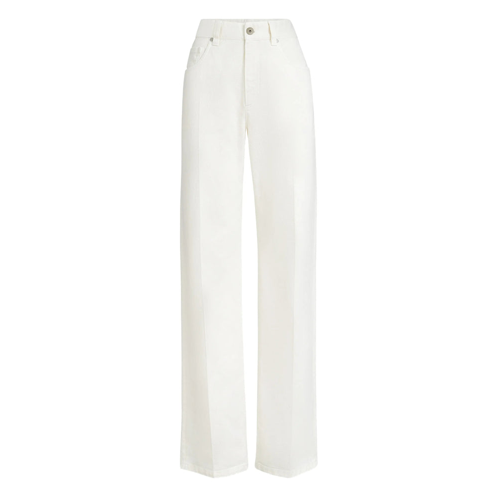 Brunello Cucinelli White Trousers - Straight Trousers Women BRUNELLO CUCINELLI