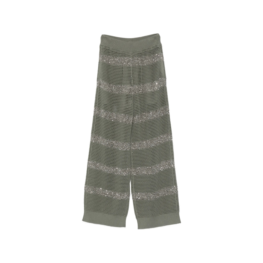 Brunello Cucinelli Green Trousers - Flared Trousers Women BRUNELLO CUCINELLI