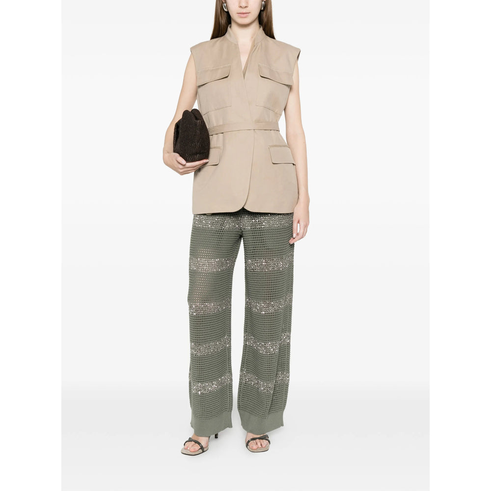 Brunello Cucinelli Green Trousers - Flared Trousers Women BRUNELLO CUCINELLI