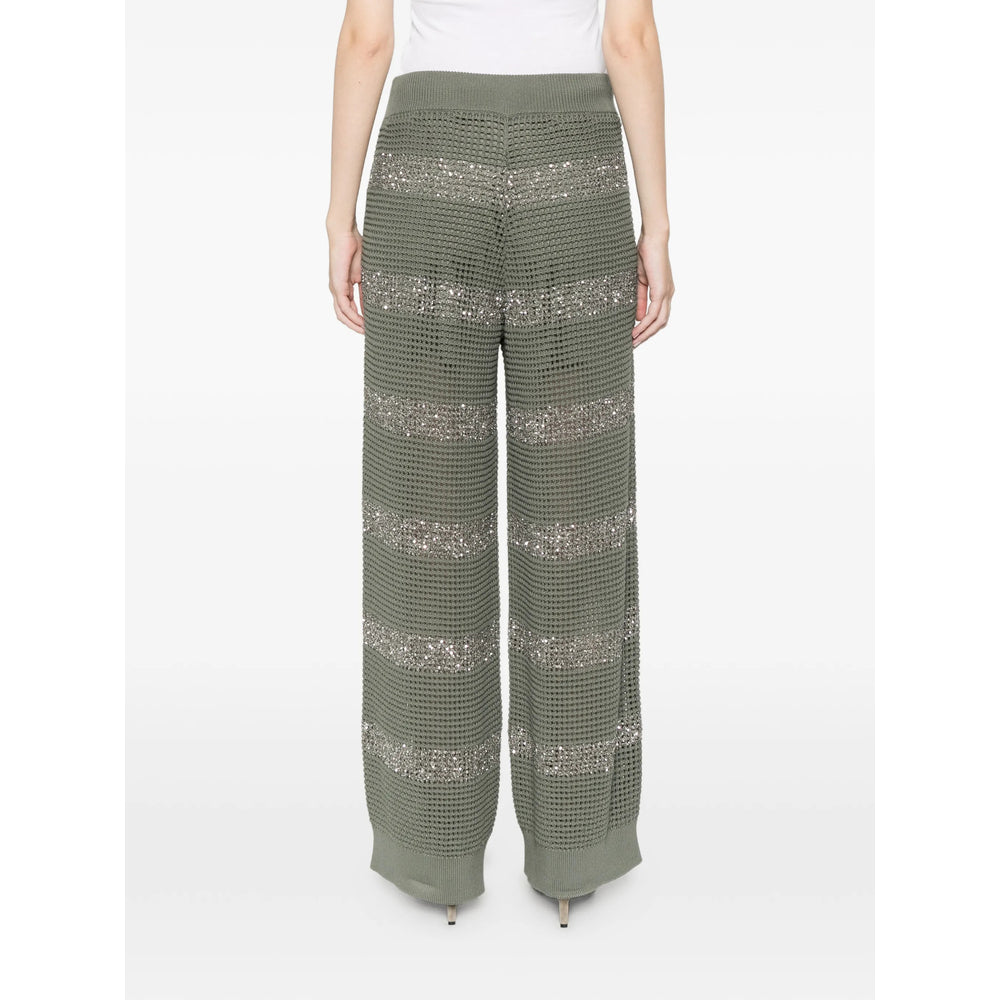 Brunello Cucinelli Green Trousers - Flared Trousers Women BRUNELLO CUCINELLI