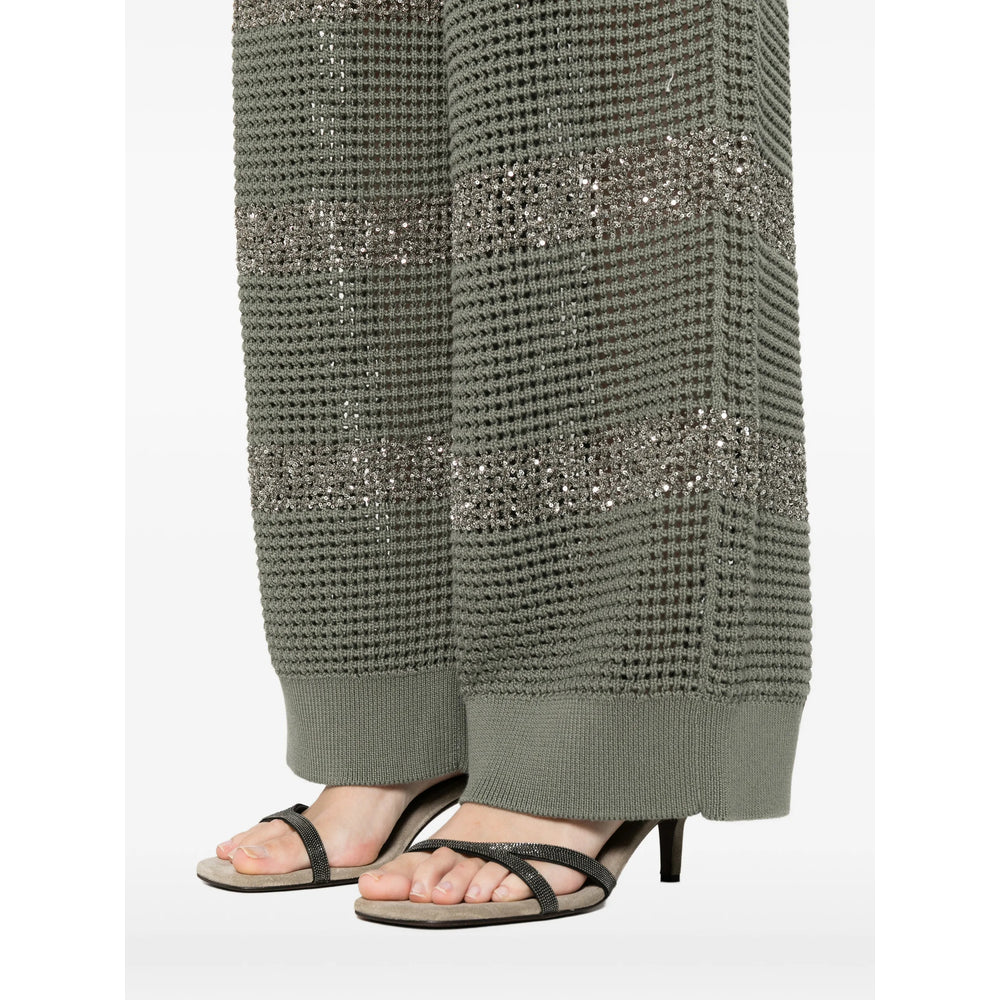 Brunello Cucinelli Green Trousers - Flared Trousers Women BRUNELLO CUCINELLI
