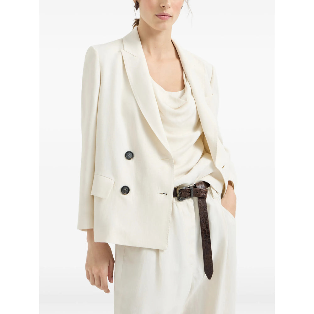 Brunello Cucinelli Neutrals Jackets - Blazers Women BRUNELLO CUCINELLI