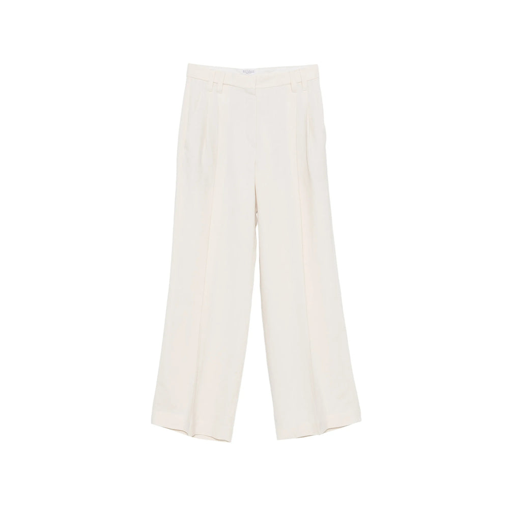 Brunello Cucinelli White Trousers - Straight Trousers Women BRUNELLO CUCINELLI