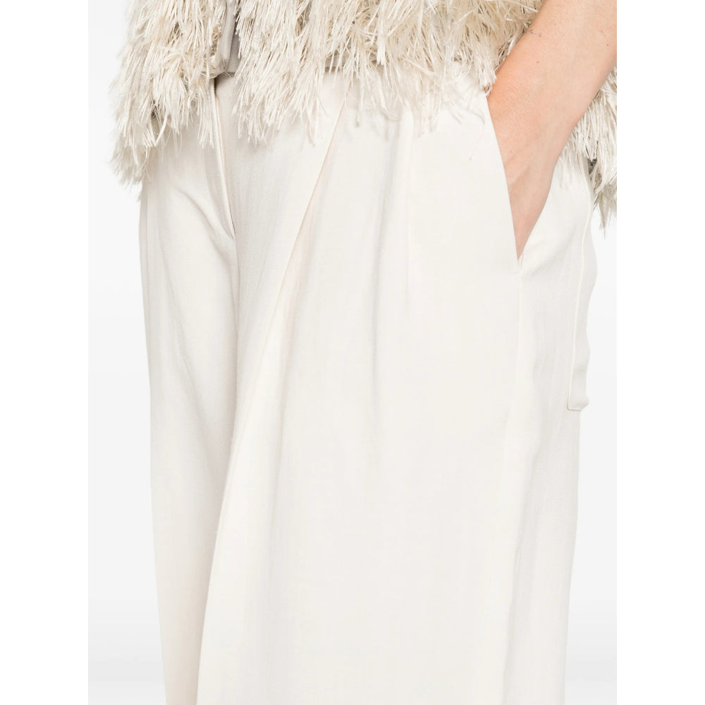 Brunello Cucinelli White Trousers - Straight Trousers Women BRUNELLO CUCINELLI