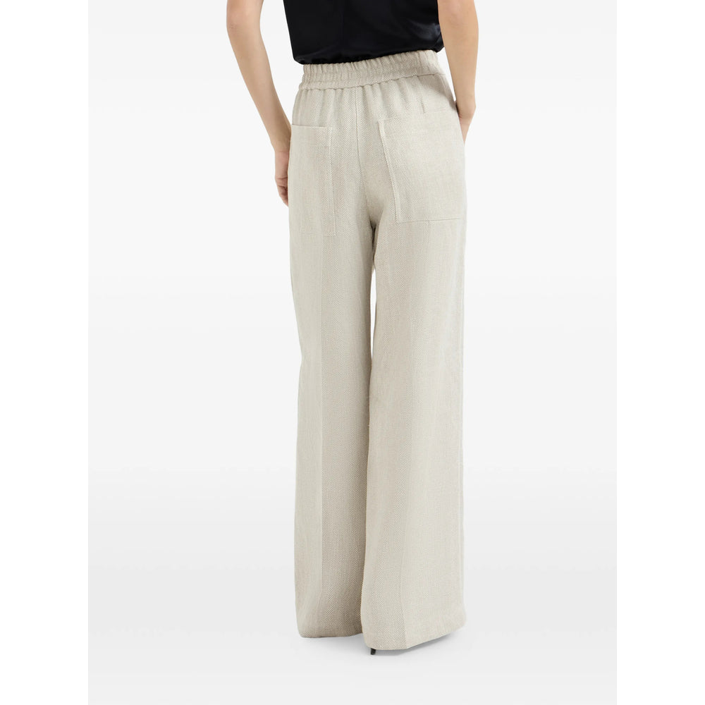 Brunello Cucinelli Neutrals Trousers - Palazzo Pants Women BRUNELLO CUCINELLI