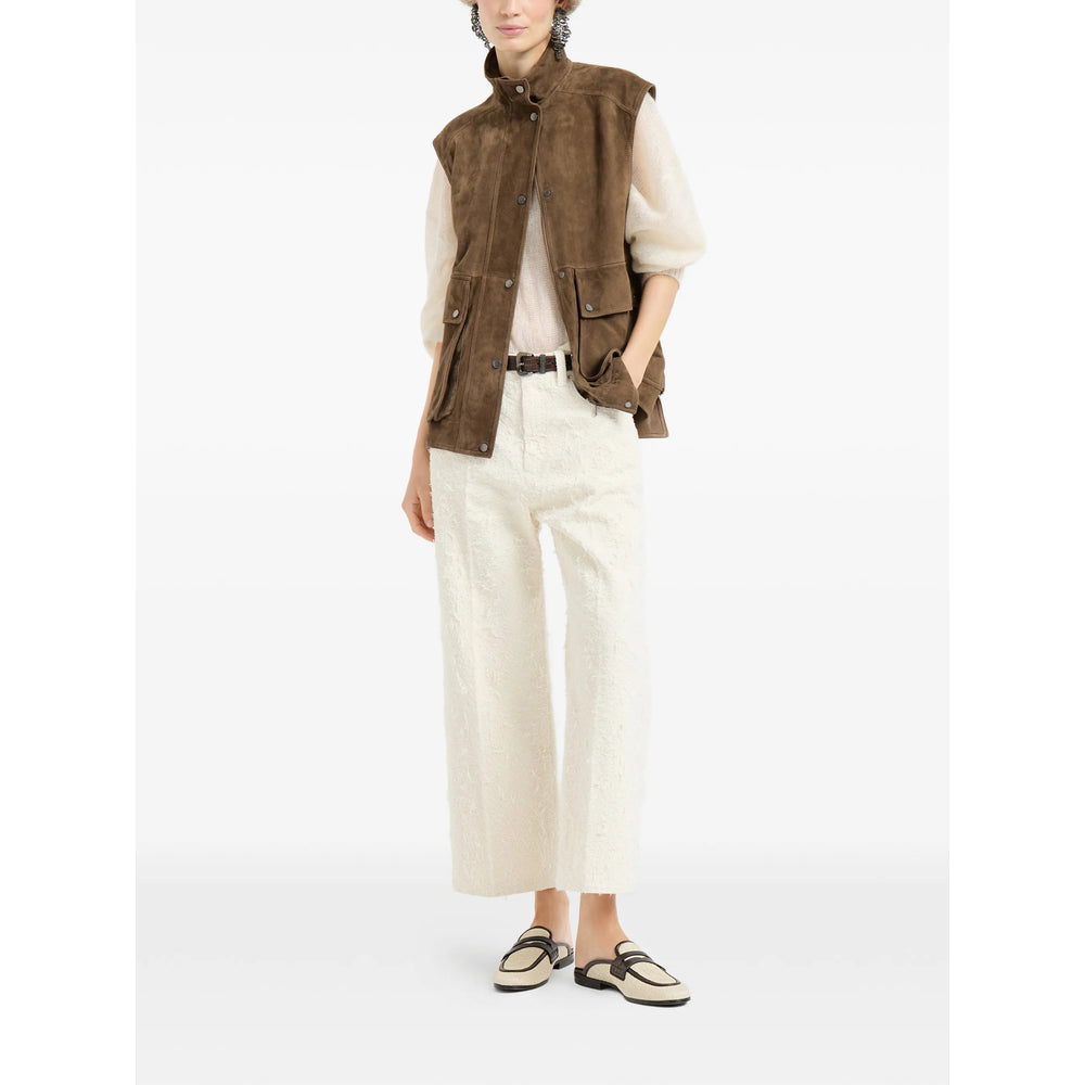 Brunello Cucinelli Neutrals Trousers - Straight Trousers Women BRUNELLO CUCINELLI