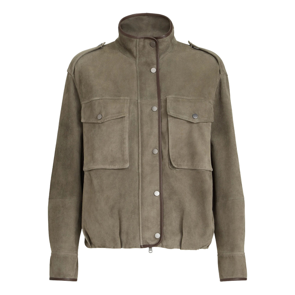 Brunello Cucinelli Green Jackets - Leather Jackets Women BRUNELLO CUCINELLI