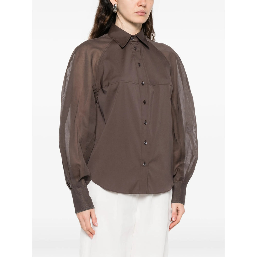 Brunello Cucinelli Brown Tops - Shirts Women BRUNELLO CUCINELLI