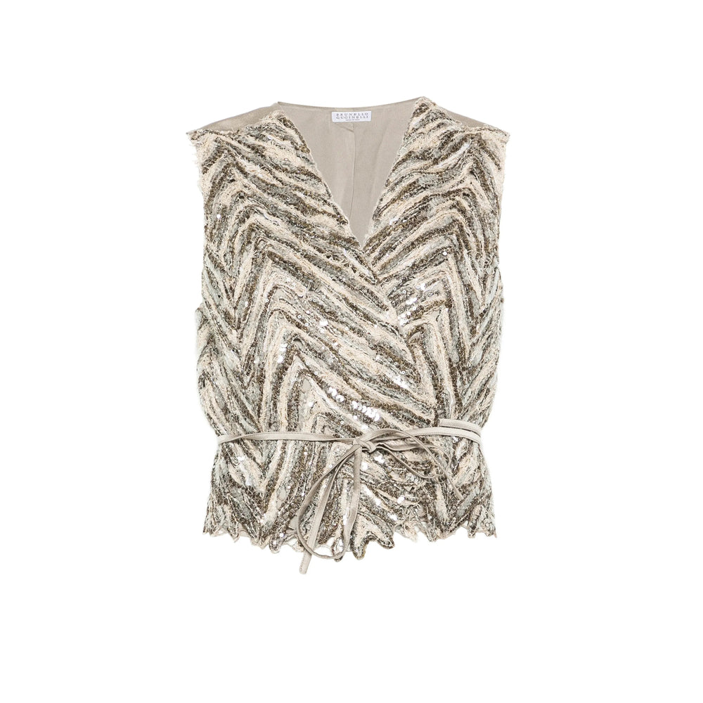 Brunello Cucinelli Neutrals Jackets - Waistcoat & Gilets Women BRUNELLO CUCINELLI