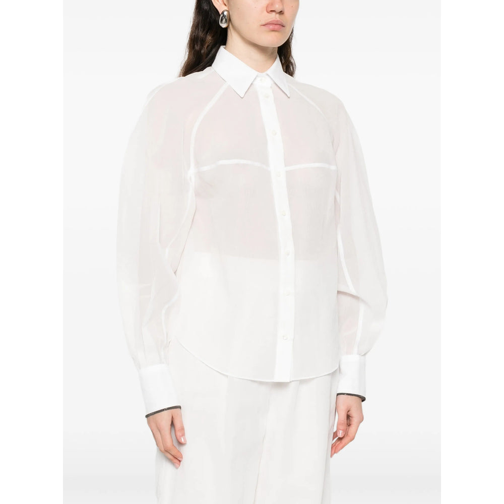Brunello Cucinelli White Tops - Shirts Women BRUNELLO CUCINELLI