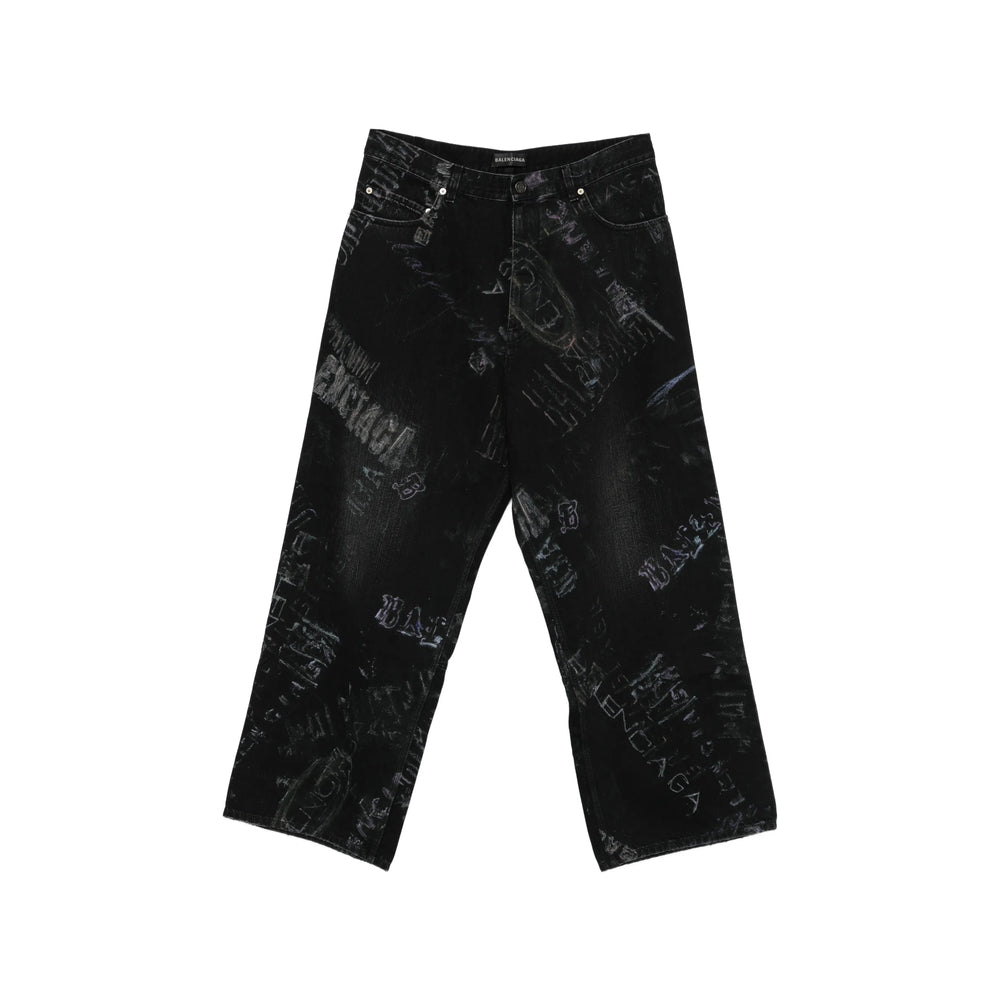 Balenciaga Black Denim - Wide-Leg Jeans Men BALENCIAGA