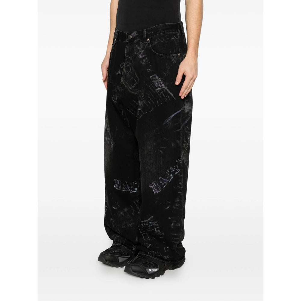 Balenciaga Black Denim - Wide-Leg Jeans Men BALENCIAGA