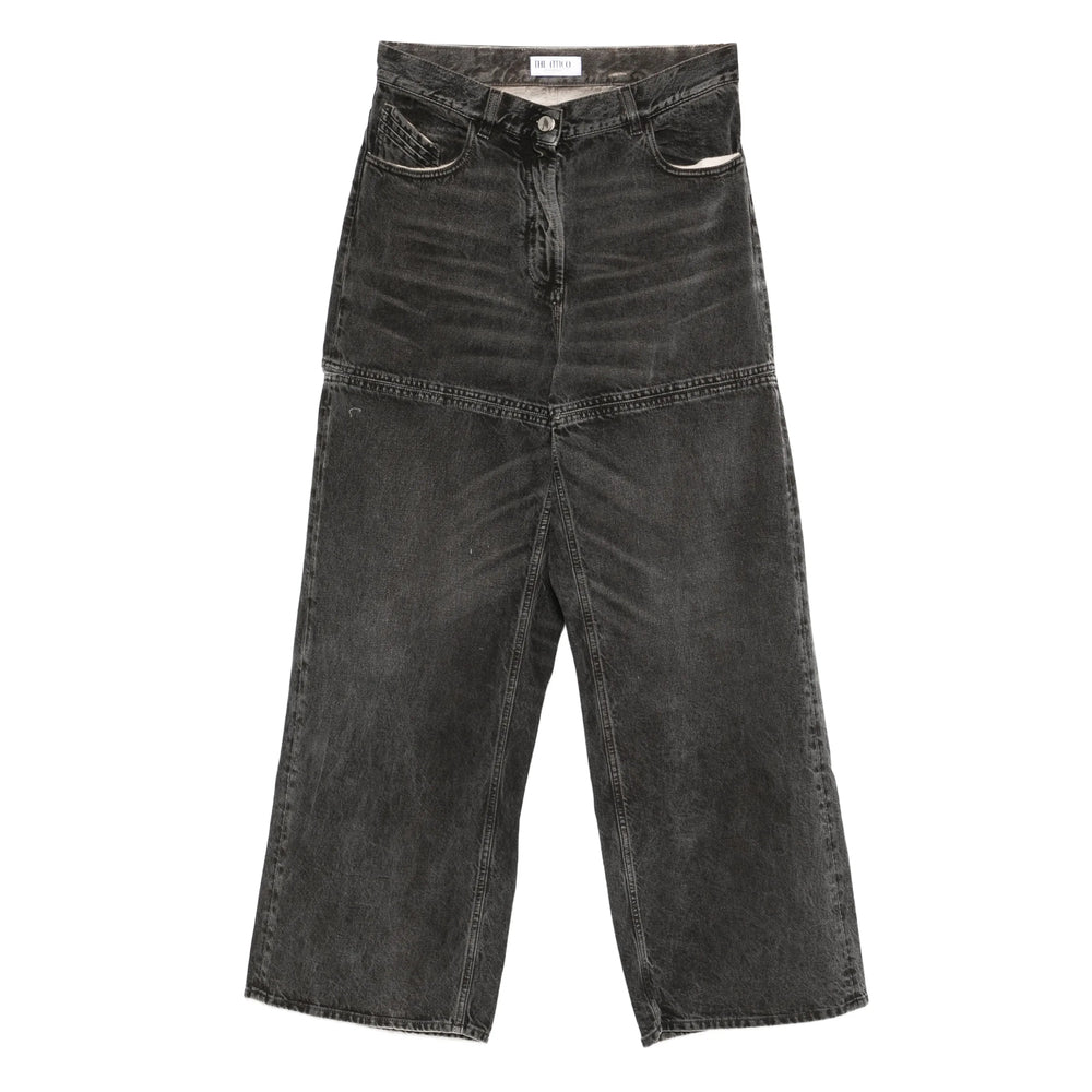 The Attico Black Denim - Wide-Leg Jeans Women THE ATTICO