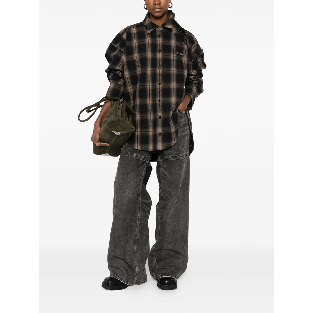 The Attico Black Denim - Wide-Leg Jeans Women THE ATTICO