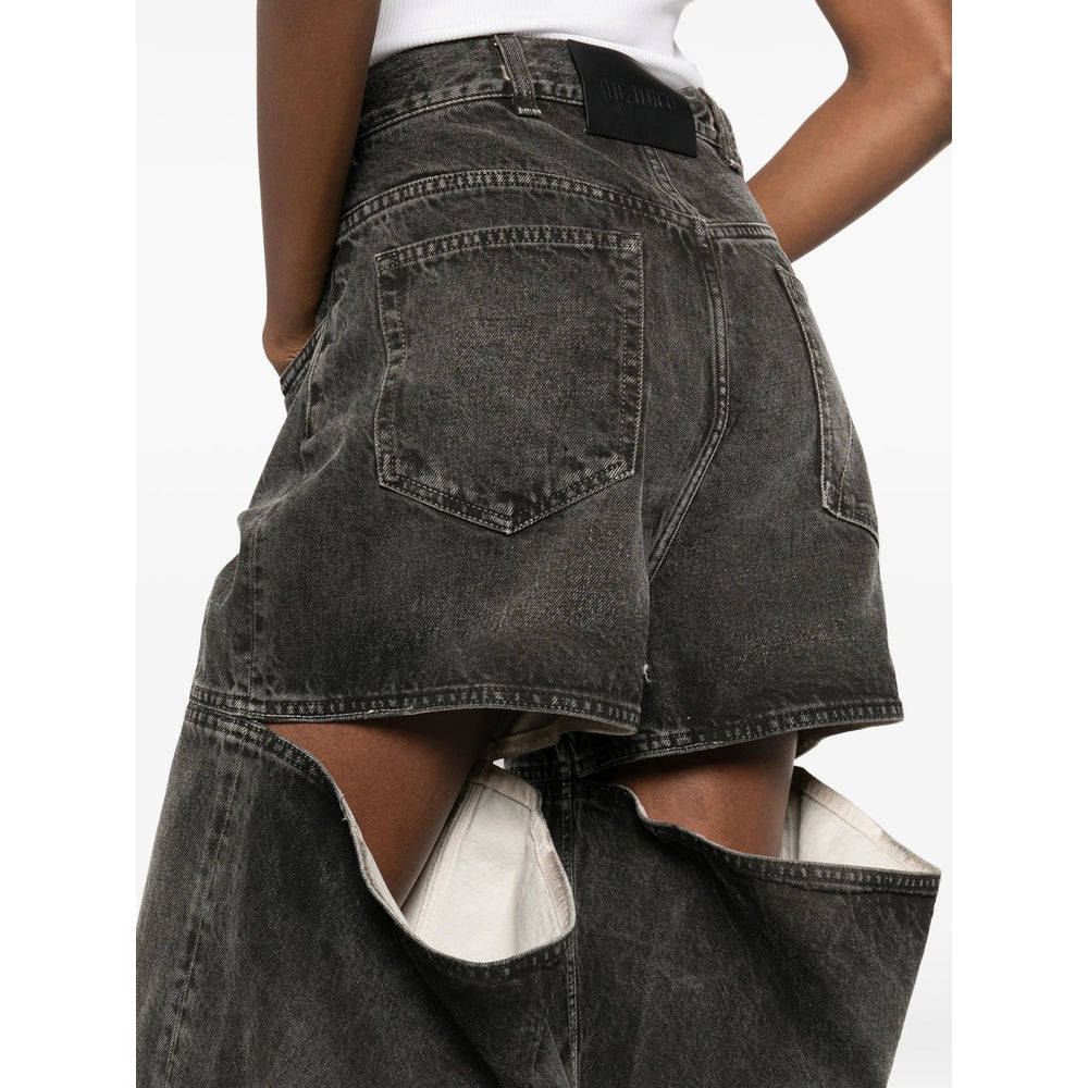The Attico Black Denim - Wide-Leg Jeans Women THE ATTICO