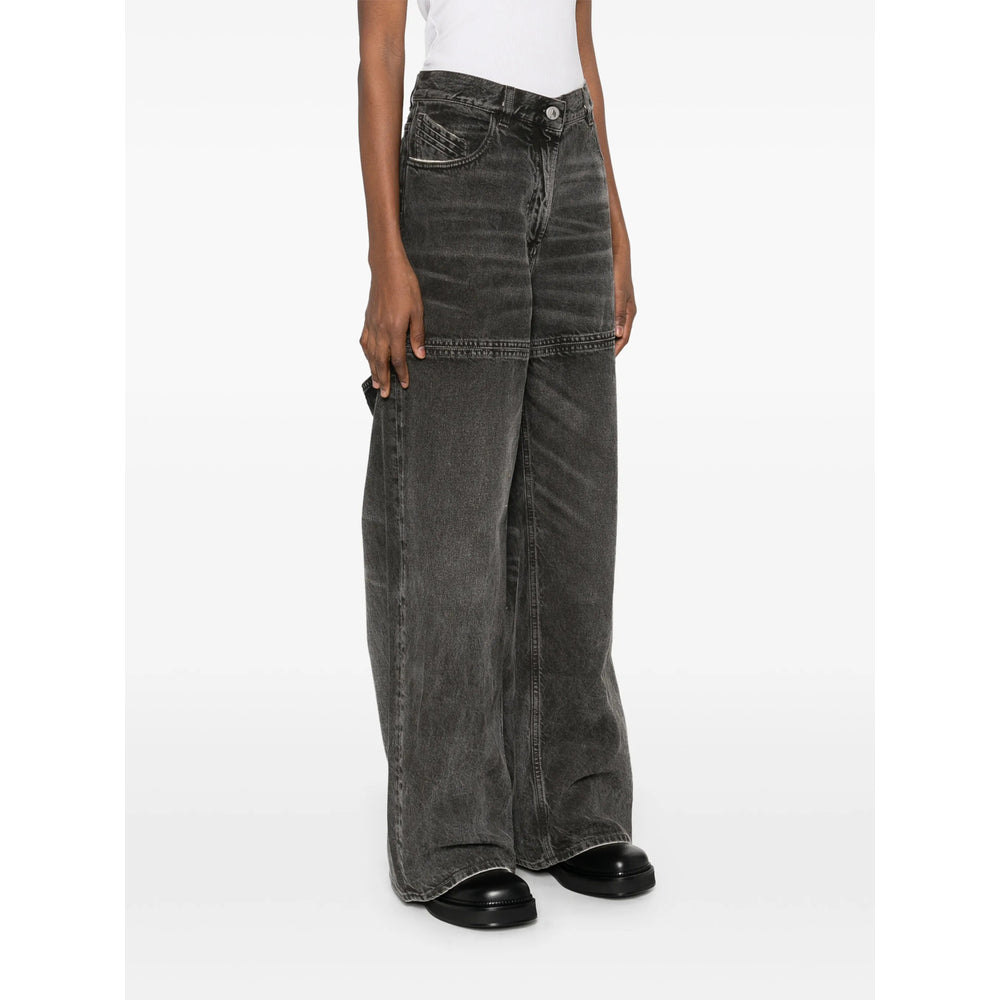 The Attico Black Denim - Wide-Leg Jeans Women THE ATTICO