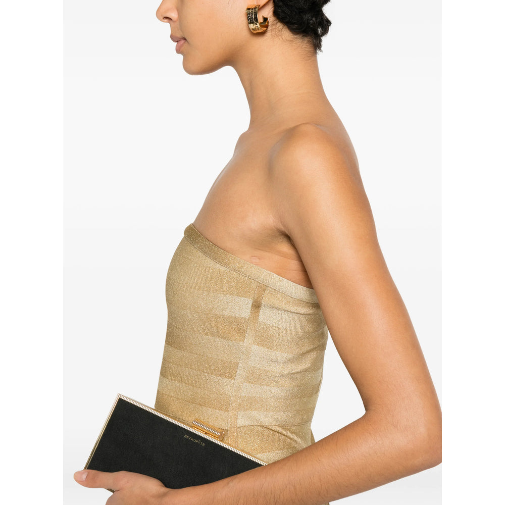 Herve Leger Gold Dresses - Evening Dresses Women HERVE LEGER