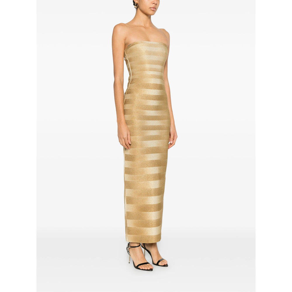 Herve Leger Gold Dresses - Evening Dresses Women HERVE LEGER