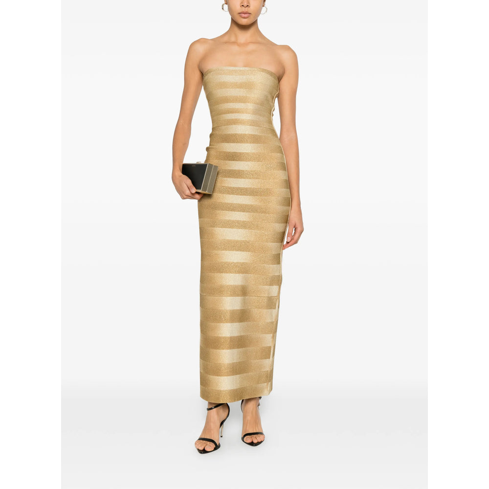 Herve Leger Gold Dresses - Evening Dresses Women HERVE LEGER