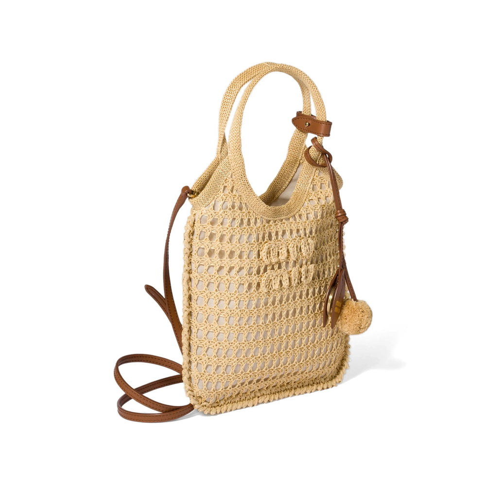 Miu Miu Women Biege Crochet Ivy Handbag MIU MIU