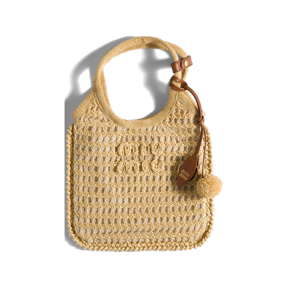 Miu Miu Women Biege Crochet Ivy Handbag MIU MIU