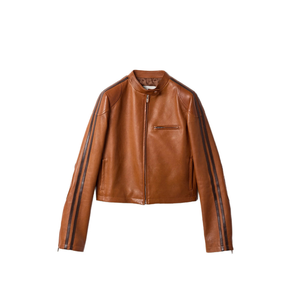Miu Miu Brown Jackets - Leather Jackets Women MIU MIU