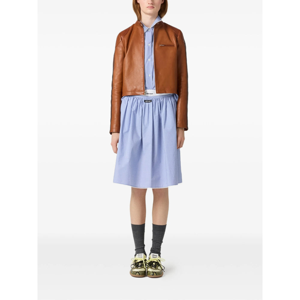 Miu Miu Brown Jackets - Leather Jackets Women MIU MIU