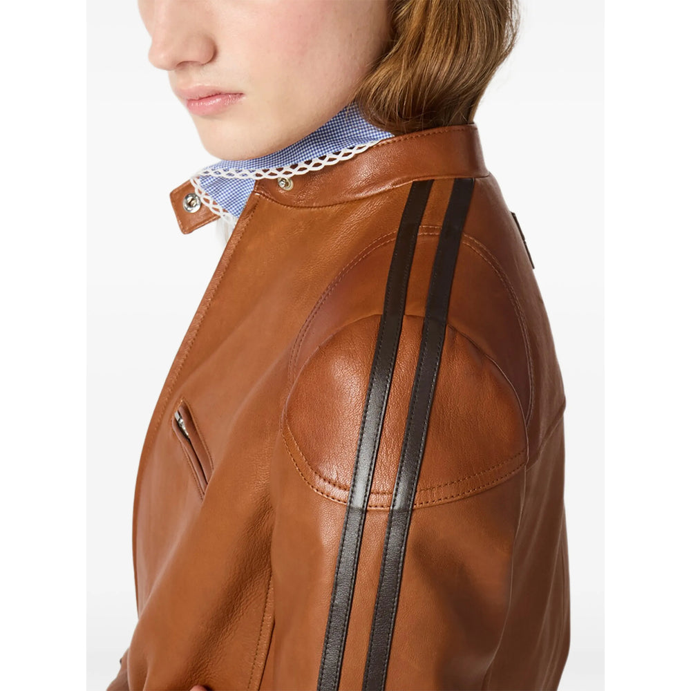 Miu Miu Brown Jackets - Leather Jackets Women MIU MIU