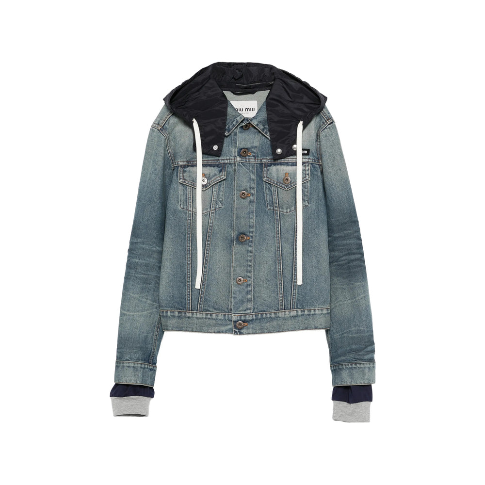Miu Miu Blue Jackets - Denim Jackets Women MIU MIU