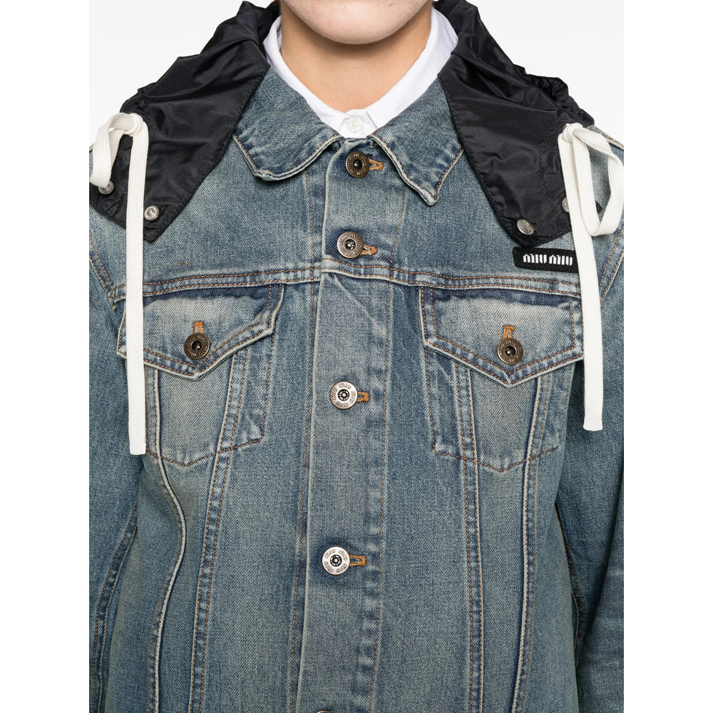 Miu Miu Blue Jackets - Denim Jackets Women MIU MIU