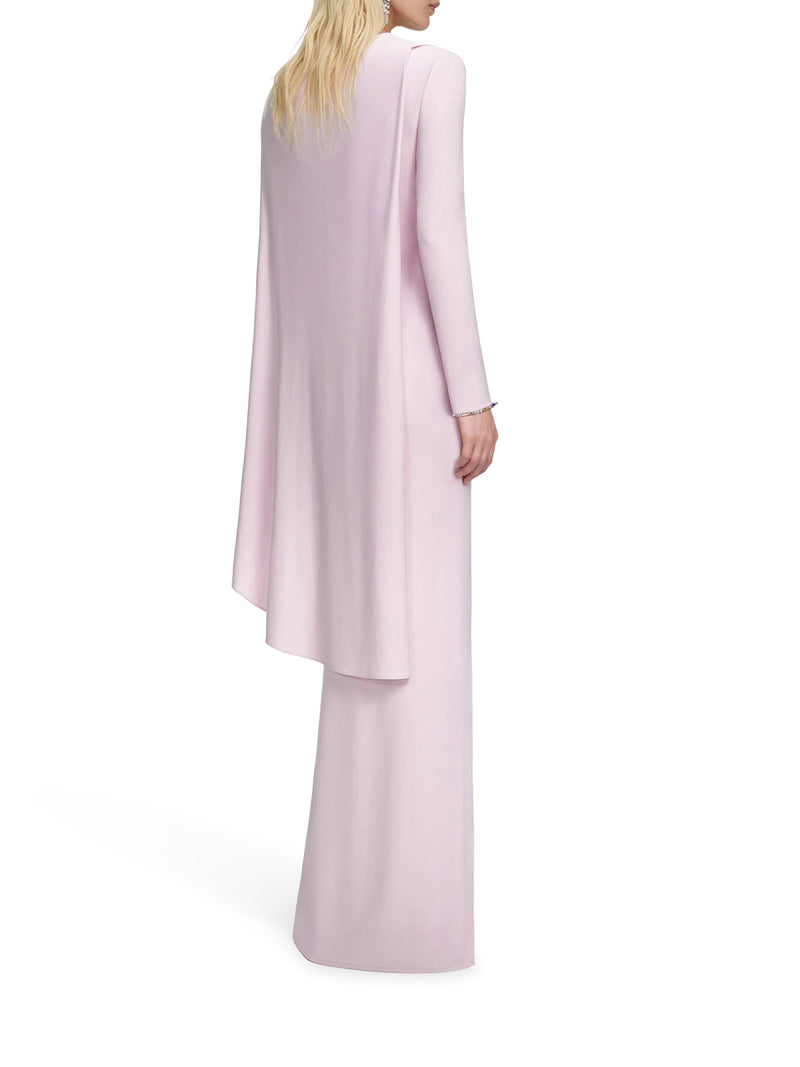 Self-Portrait Women Long Draped Pink Jersey Dress SELF-PORTRAIT