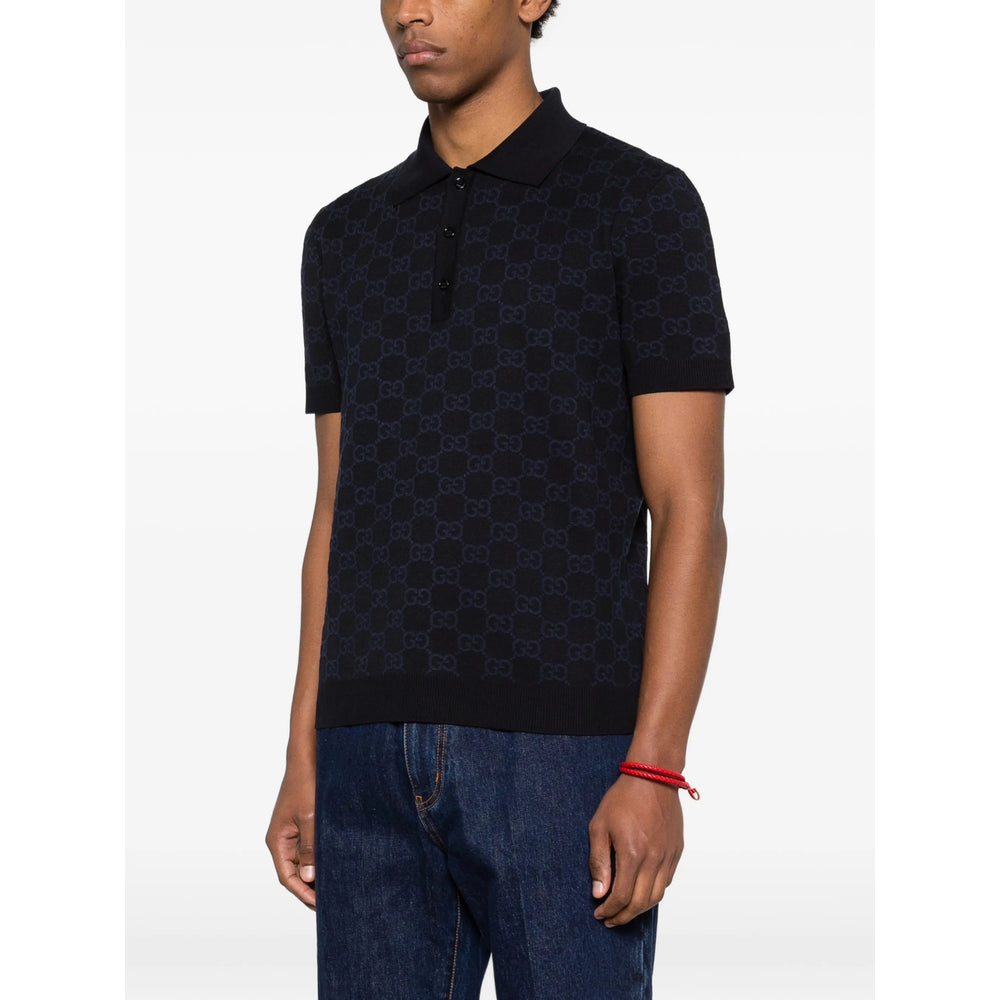 Gucci Blue Polo Shirts Men GUCCI