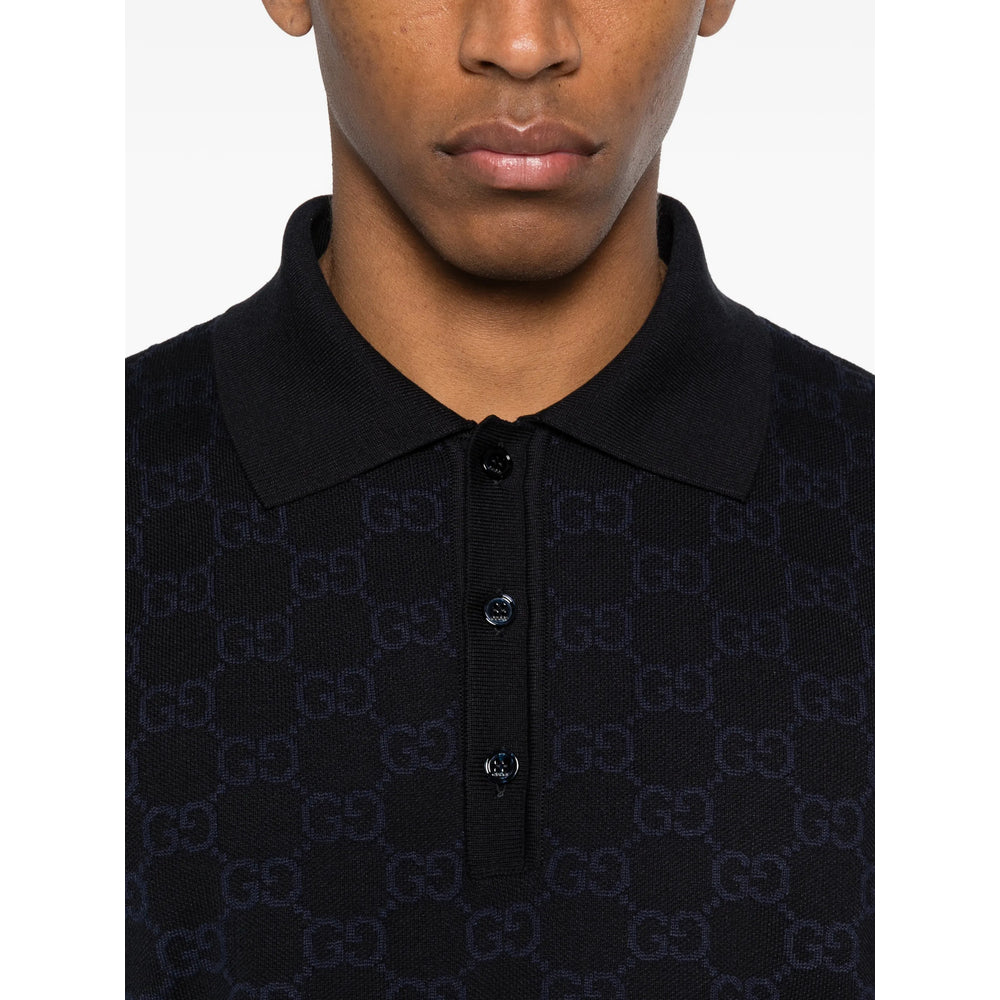 Gucci Blue Polo Shirts Men GUCCI