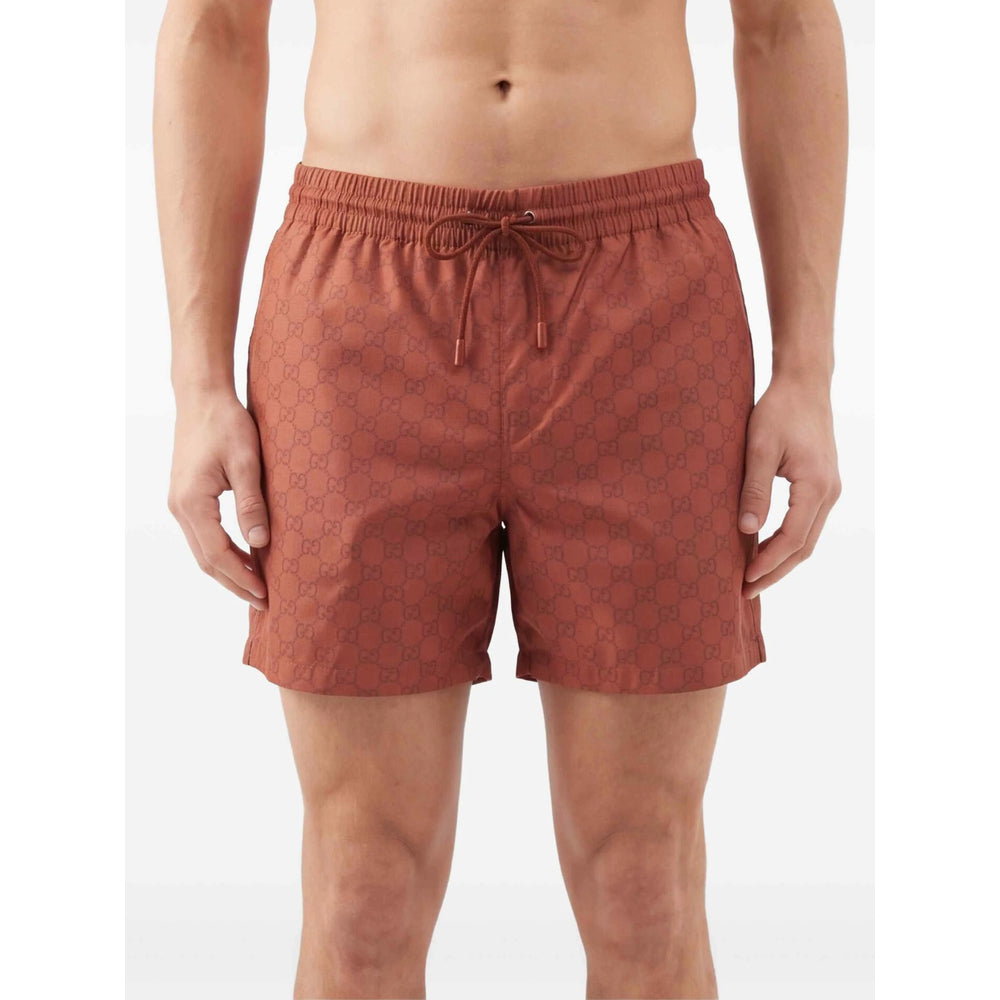 Gucci Brown Beachwear - Swim Shorts Men GUCCI