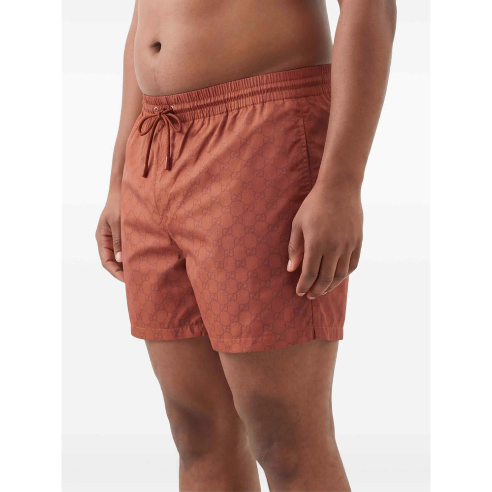 Gucci Brown Beachwear - Swim Shorts Men GUCCI