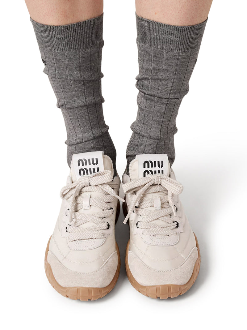 Miu Miu Women Tyre Sneakers In Technical Fabric And Suede MIU MIU