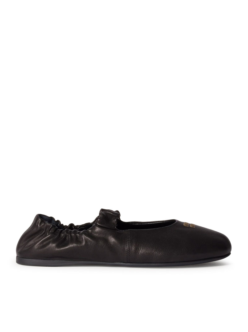 Miu Miu Women Nappa Ruched Ballet Flats MIU MIU