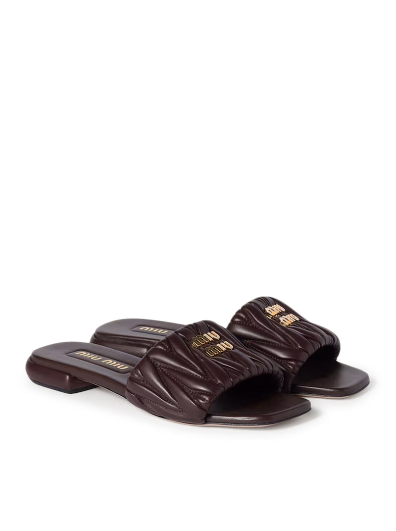 Miu Miu Women Nappa Matelassé Sandals MIU MIU